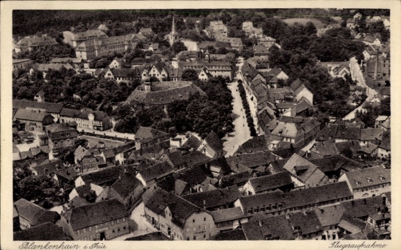 Postcard Blankenhain in Thuringia, aerial photograph of the town