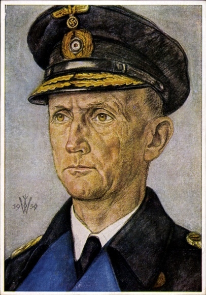 Künstler Ak Willrich, Konteradmiral Karl Dönitz, U-Boot Befehlshaber, Kriegsmarine, VDA 1 5 1