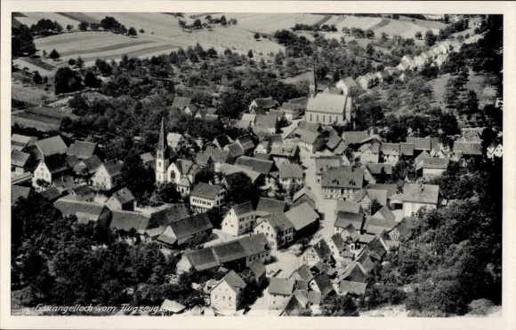 Postcard Gauangelloch Leimen in Baden, aerial photograph