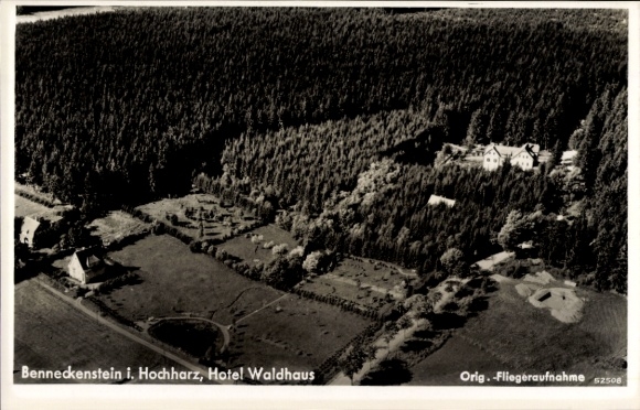 Ansichtkaart Benneckenstein Oberharz am Brocken, luchtfoto, Hotel Waldhaus