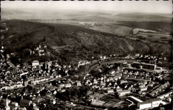 Postcard Wertheim am Main, aerial photograph