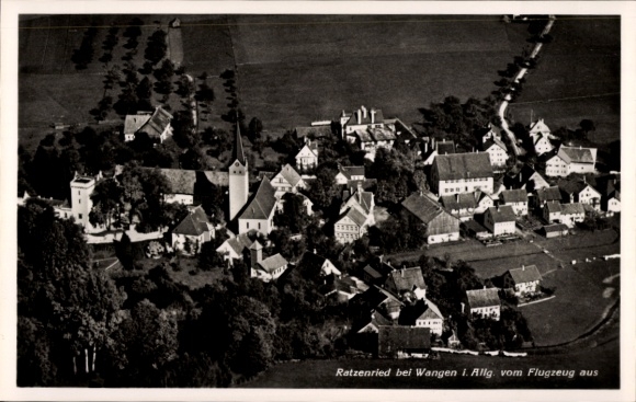 Postcard Ratzenried Argenbühl in Allgäu, aerial photograph