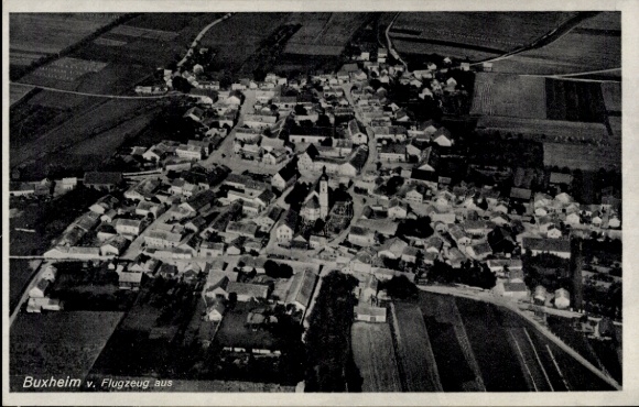 Postcard Buxheim in Schwaben, aerial photograph