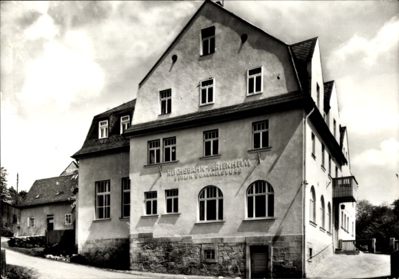 Postcard Schönberg am Kapellenberg Bad Brambach in Vogtland, Reichsbahn holiday home Berlin-Rummelsburg