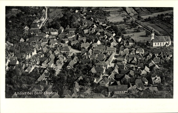 Postcard Altdorf (near Lahr) Ettenheim in Baden, aerial photograph