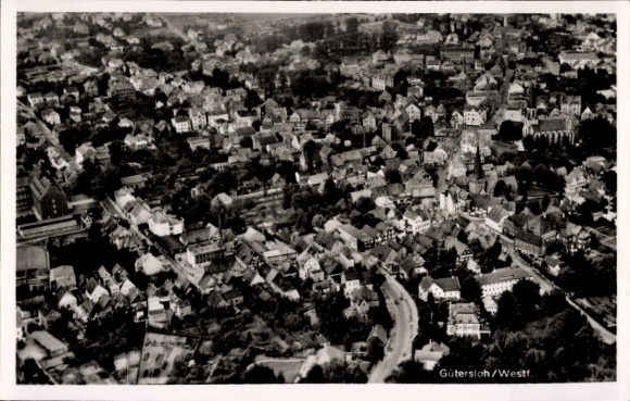 Postcard Gütersloh in Westphalia, aerial photograph