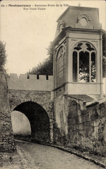 Ak Montmorency Val d’Oise, Bilder von der alten Stadtmauer, Tor, Rue Saint-Victor, schwarz-weiß