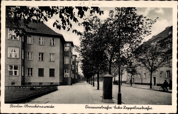 Ak Berlin Köpenick Oberschöneweide, Triniusstraße Ecke Zeppelinstraße