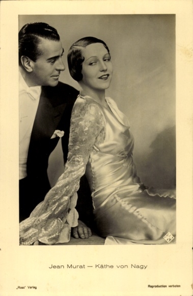 Postcard actress Käthe von Nagy, actor Jean Murat, portrait, Ross Verlag 7131 1