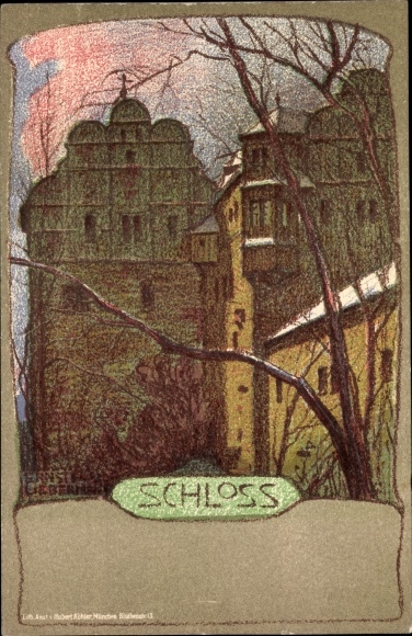 Artist Chromo-Litho Liebermann, Ernst, Castle