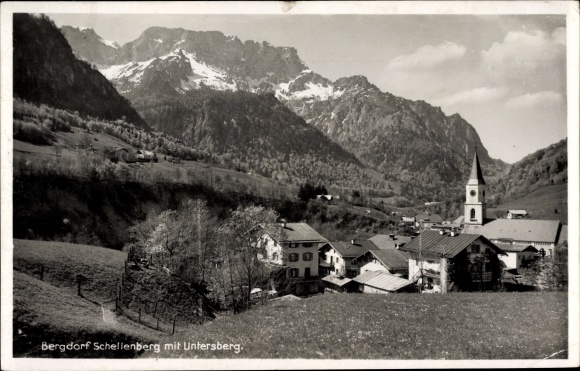 Postcard Marktschellenberg Markt Schellenberg in Upper Bavaria, general view, mountain range