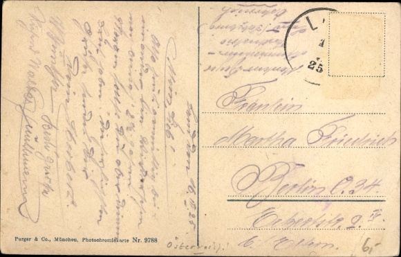 Postcard Lend in Salzburg, view of the train station
