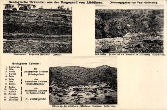 Ak Altdöbern in der Niederlausitz, Geologische Urkunden, Flaschenton