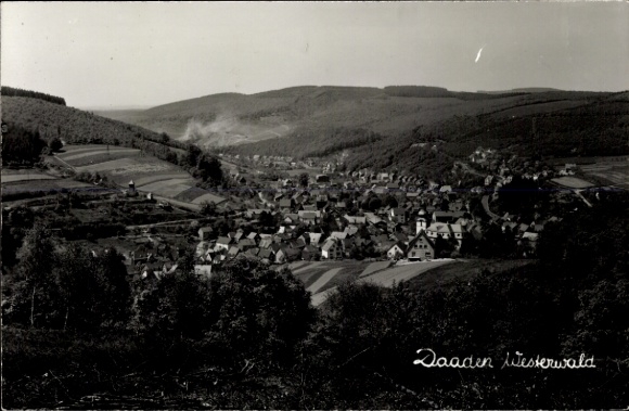 Postcard Daaden in the Westerwald, total view