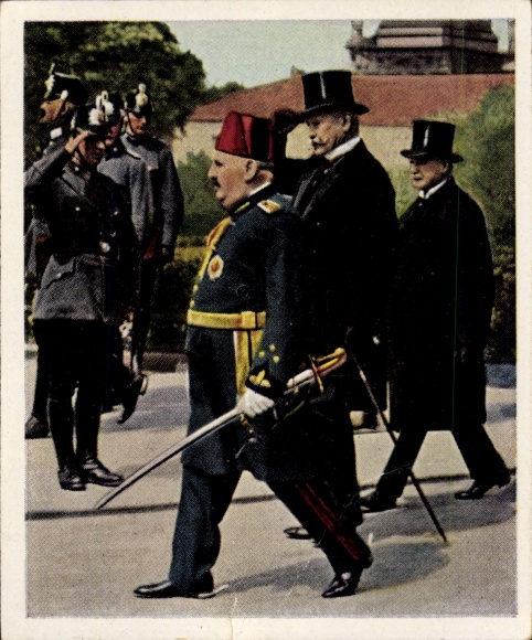 Post-war collector's picture No. 138 June 1929 Egyptian king in Berlin, Reich President Hindenburg