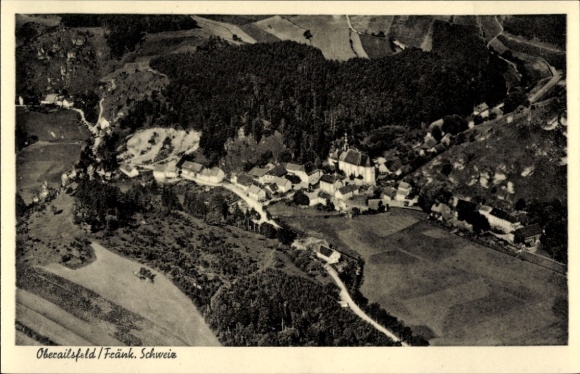 Ak Oberailsfeld Ahorntal in der Fränkischen Schweiz, Luftbild