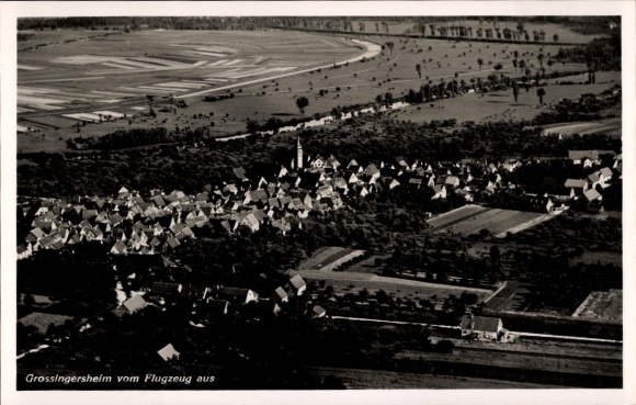 Postcard Großingersheim Ingersheim am Neckar, aerial photograph