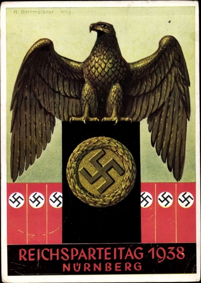Artist PC Borrmeister, Nuremberg, Nazi Party Rally 1938, national eagle