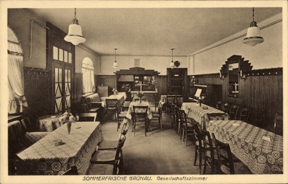 Ak Grünau Leutenberg in Thüringen, Gesellschaftszimmer im Gasthaus