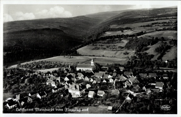 Postcard Mainhardt in Württemberg, aerial photograph