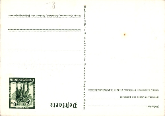 Postal stationery Postcard Klein, One People, One Reich, One Führer, Anschluss of Austria 1938, Greater Germany