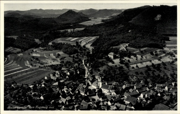 Postcard Gossersweiler in der Pfalz, aerial photograph