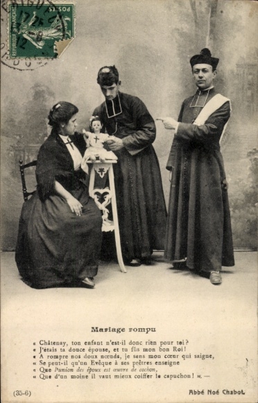 Duchowny Ak, kobieta, lalka, scena