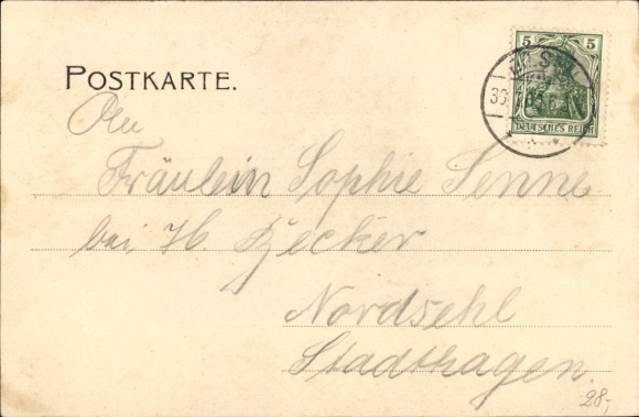Postcard Luhden in Schaumburg Land, inn, chapel, cliff tower