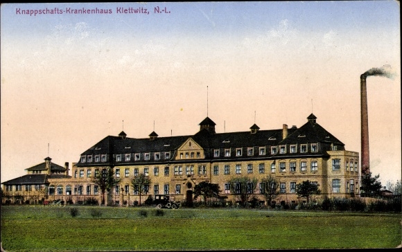 Postcard Klettwitz Schipkau Oberspreewald Lausitz, view from the Knappschaftskrankenhaus