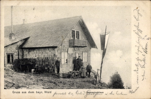 Postcard Bayerisch Eisenstein in the Bavarian Forest Lower Bavaria, Arberschutzhaus