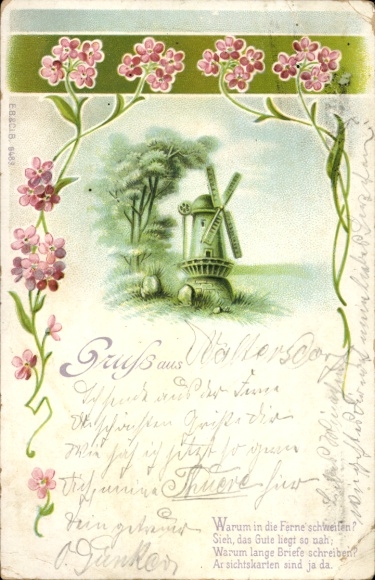 Chromo-Litho Windmill, Flowers, Why look far away?