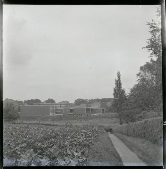 7 celluloid negatives Erlte Visbek in Lower Saxony, school, street, field path
