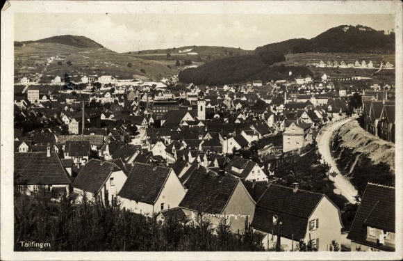 Postcard Tailfingen Albstadt in the Zollernalb district, total view of the village