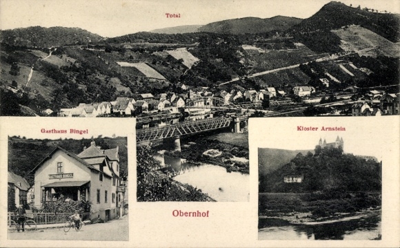 KP Obernhof an der Lahn, widok ogólny, zajazd Bingel, klasztor Arnstein