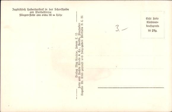 Postcard Altenhof Schorfheide on Lake Werbellin, aerial photograph of the Hubertushof hunting lodge