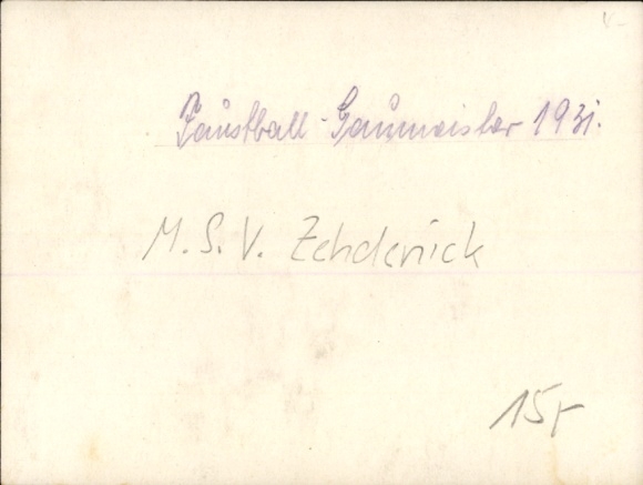 Photo Postcard MSV Zehdenick, Fistball Gau Champion 1931