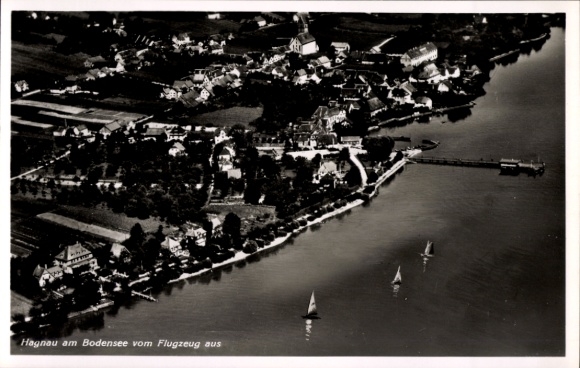 Ak Hagnau am Bodensee, Fliegeraufnahme