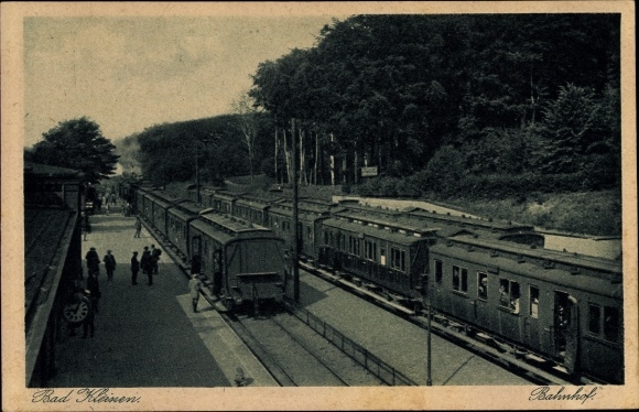 Postcard Bad Kleinen in Mecklenburg, train station, track side, railway