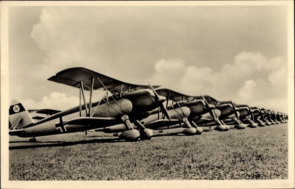 Postcard Arado Ar 68 Fighter Squadron, Luftwaffe