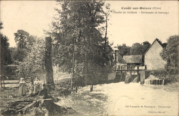 Ak Condé sur Huisne Orne, Mühle