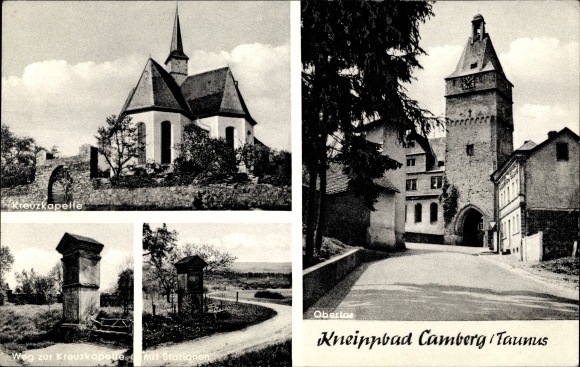 Postcard Camberg Taunus, Kreuzkapelle, Obertor, Stations