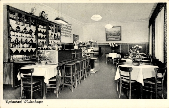 Postcard Berlin Schöneberg, Restaurant Wüstenhagen, Bar