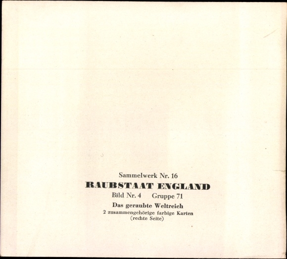 Collective image robbery state England No. 4 The robbed empire (right side) map
