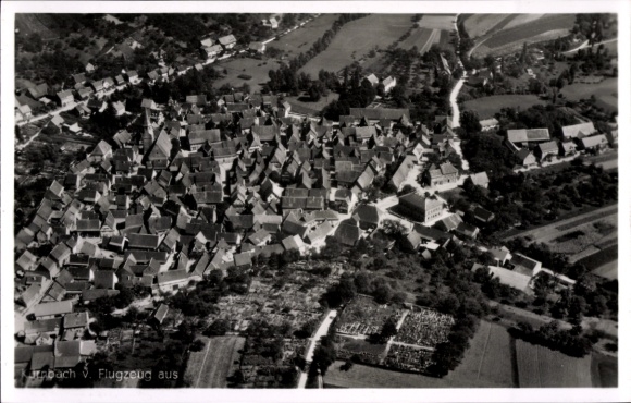 Postcard Kürnbach in Baden Württemberg, aerial photograph