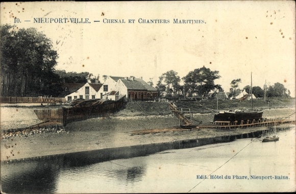 Postcard Nieuport Nieuwpoort Westflandern, Chenal et Chantiers Maritimes