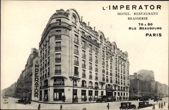 Ansichtkaart Parijs III, Hotel L&#39;Imperator, Rue Beaubourg