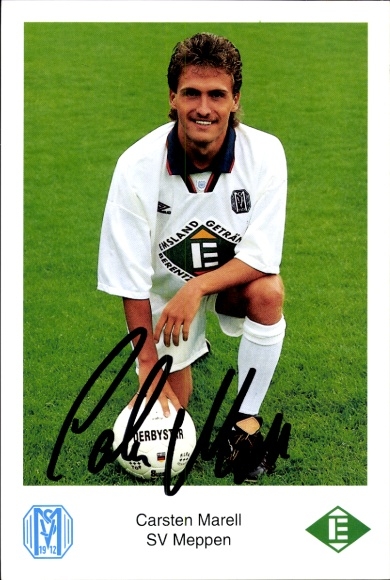 Autogrammkarte Fußballer Carsten Marell, SV Meppen, Autogramm
