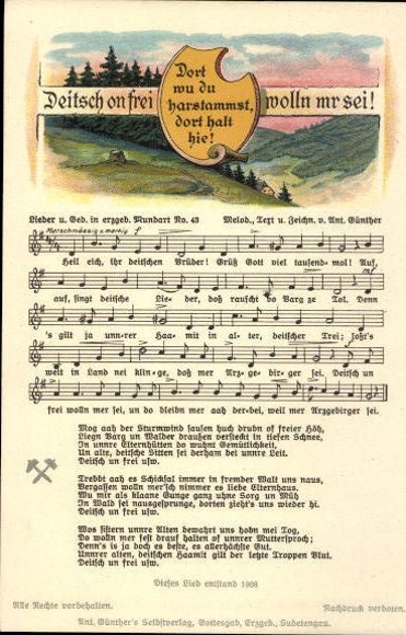 30 individual song cards, Anton Günther
