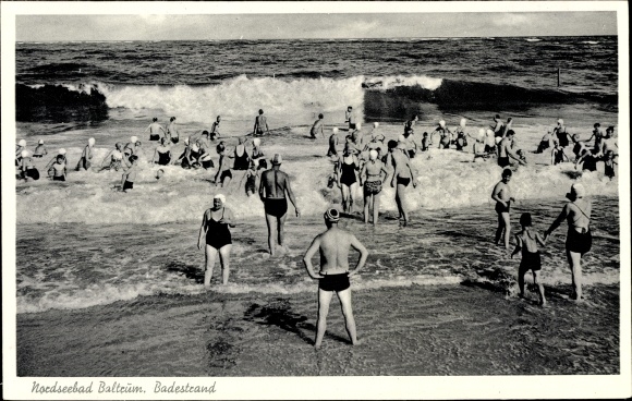 Postcard Baltrum, Badestrand