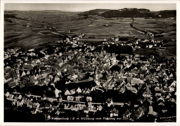 KP Weißenburg w środkowej Frankonii, Bawaria, zdjęcie lotnicze, Wülzburg